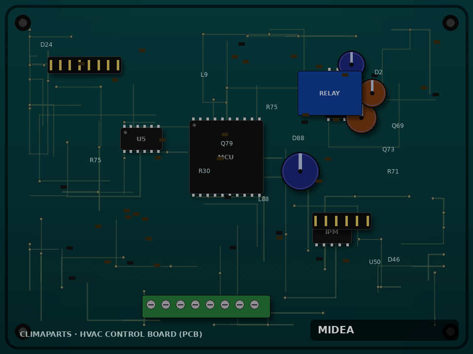 Midea AC error codes: meaning, diagnosis and PCB parts — CLIMAPARTS